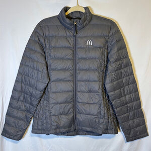 Weatherproof 32 Degrees Down Puffer Jacket Men’s Large Gray McDonald’s Logo